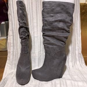 Grey Suede Boots